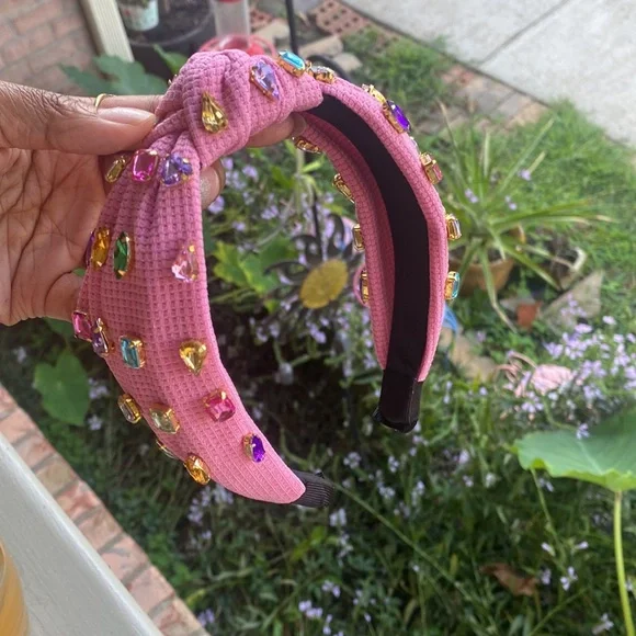 Pink rhinestone headband - Picture 2 of 4